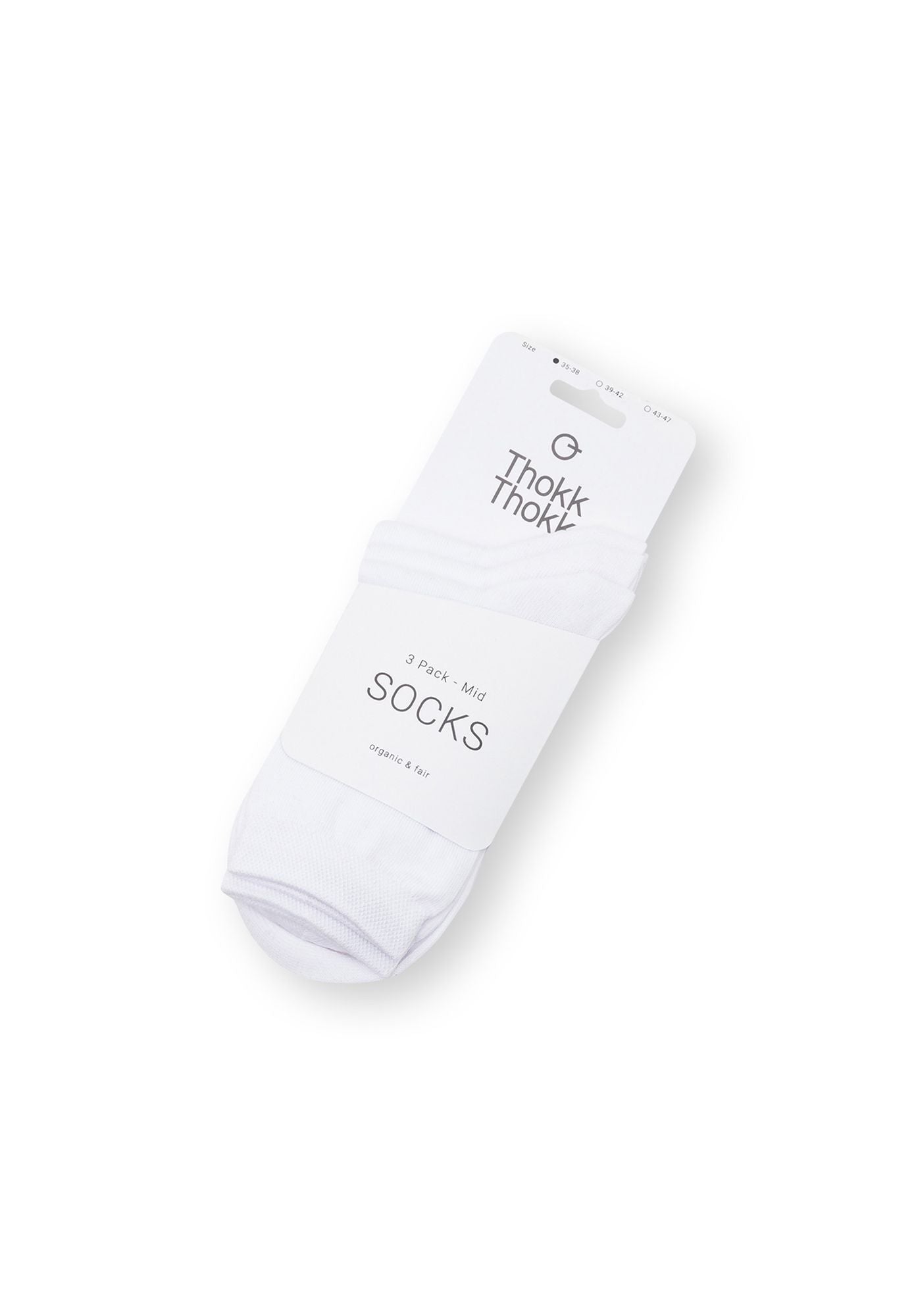 3er-Pack Mid Socks Socken Weiß (GOTS, Fairtrade, Vegan)