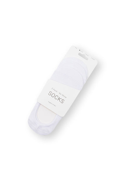 3 Pack No Show Socks (GOTS)