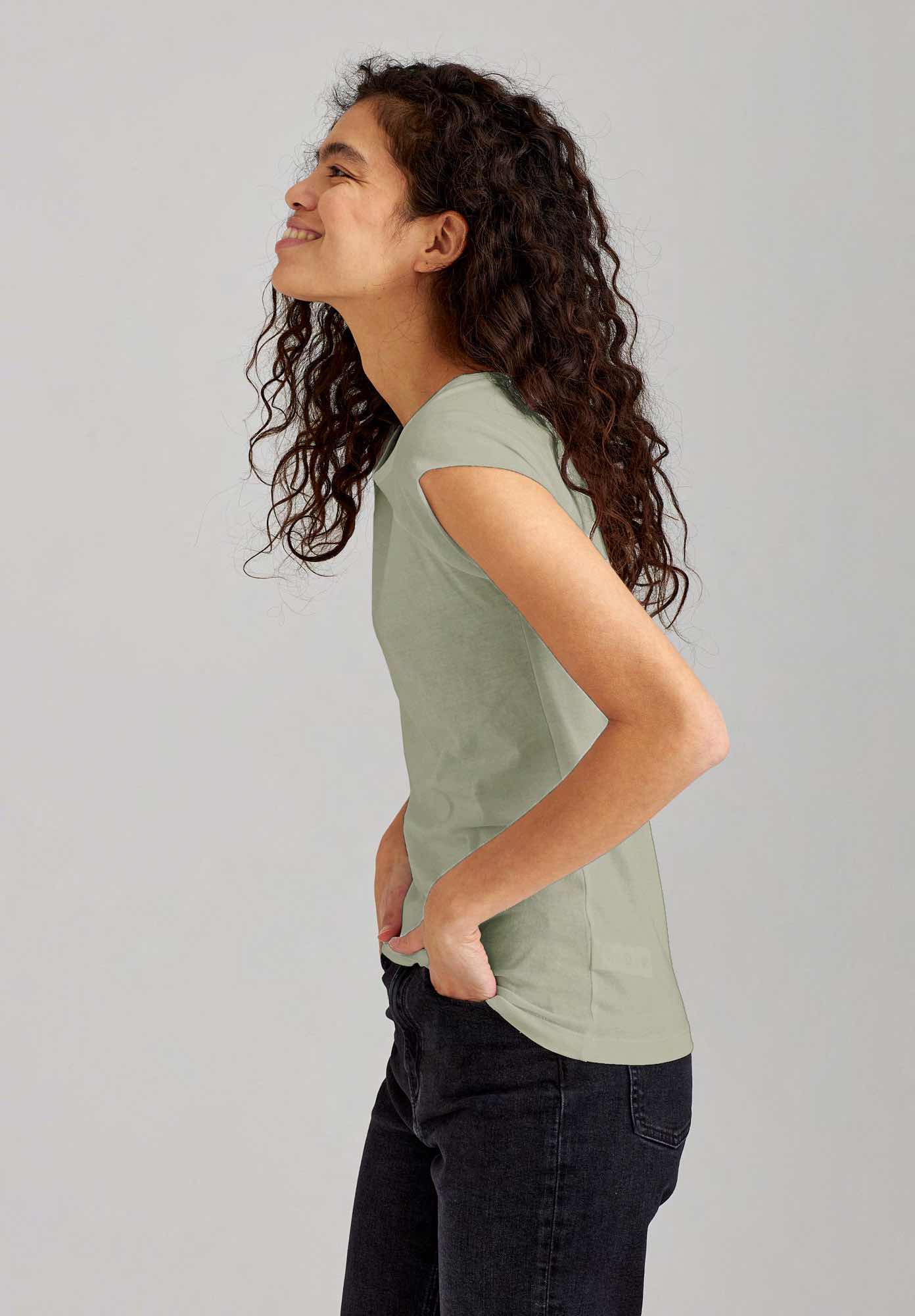 TT01 Cap Sleeve T-Shirt desert sage (GOTS, vegan)