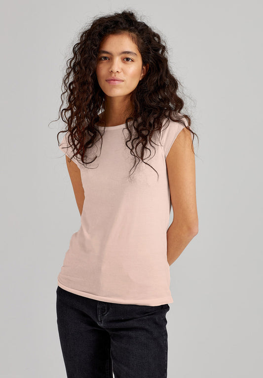TT01 Cap Sleeve T-Shirt peach dust (GOTS, vegan)