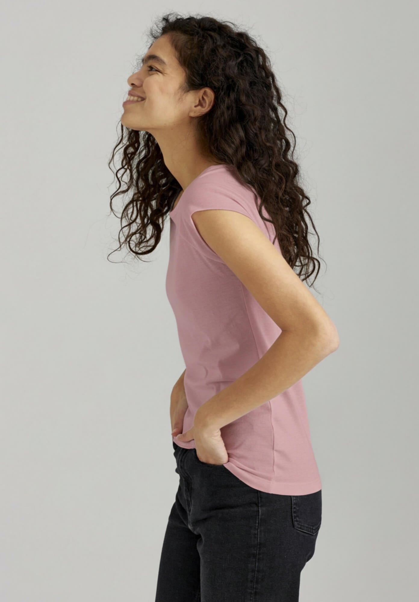 TT01 Cap Sleeve T-Shirt dark mauve (GOTS, vegan)