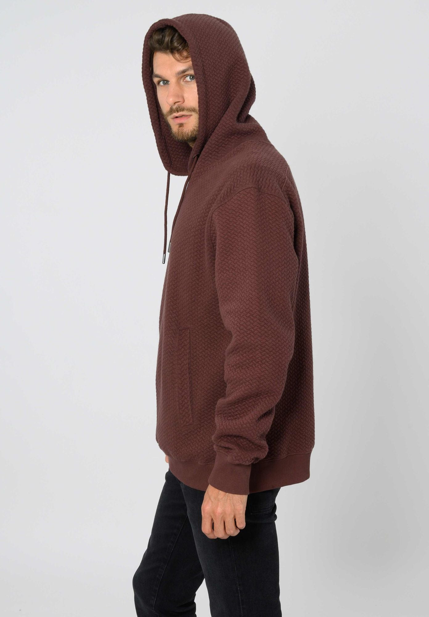 TT1044 Hoodie Structured Oversized unisex deep mahagony (GOTS, vegan)