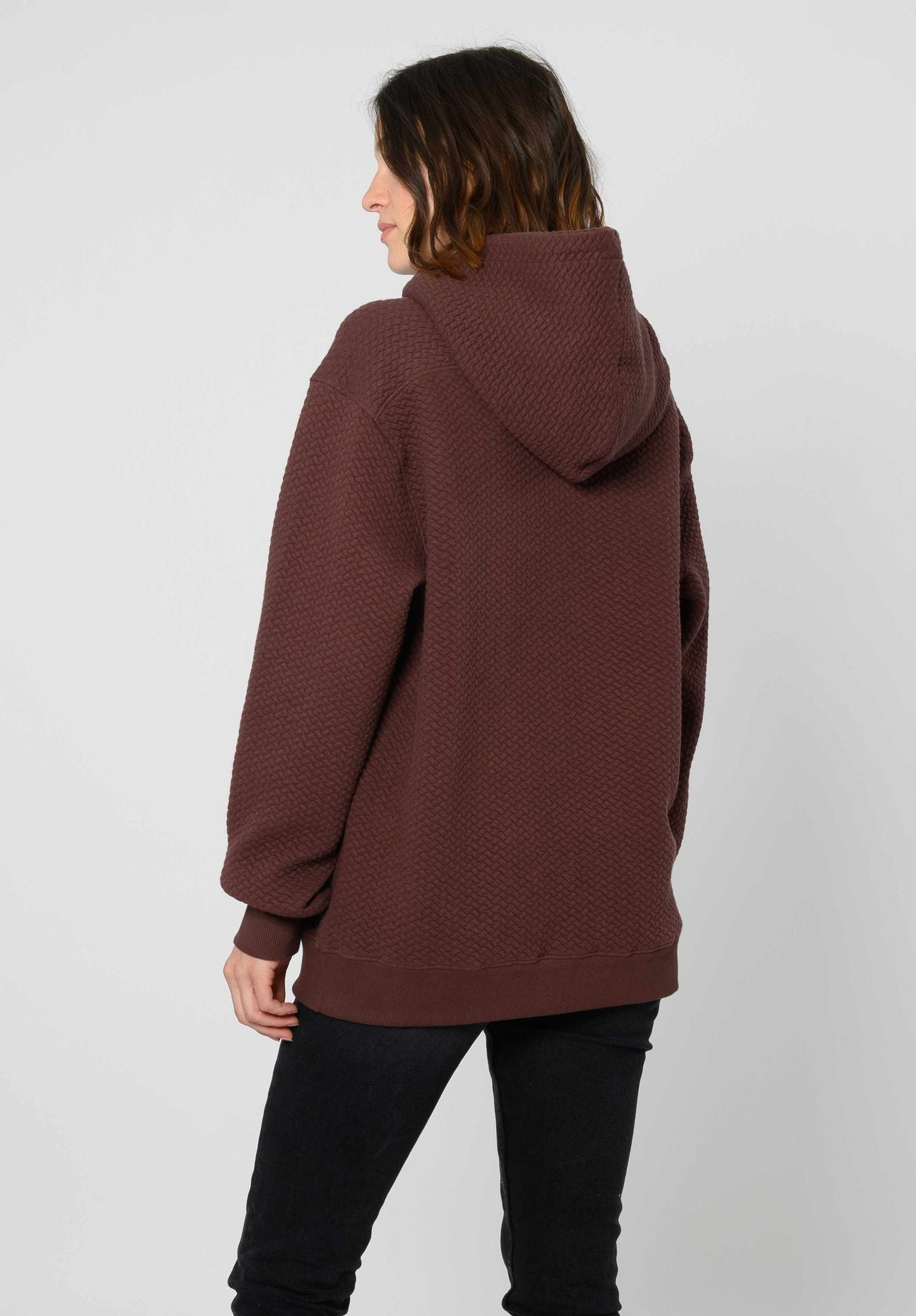 TT1044 Hoodie Structured Oversized unisex deep mahagony (GOTS, vegan)
