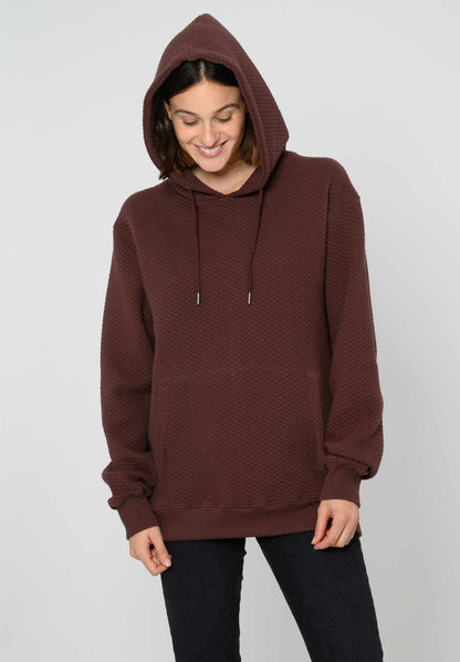 TT1044 Hoodie Structured Oversized unisex deep mahagony (GOTS, vegan)